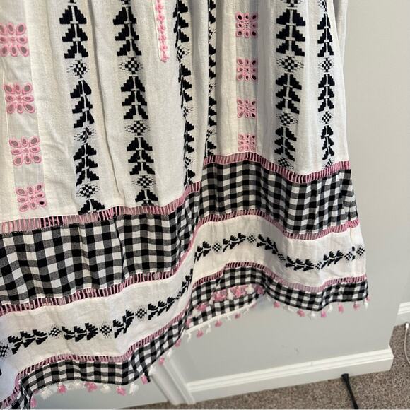 Dodo Bar Or White Pink Black Tassel Embroidered Mini Dress M/L - Picture 12 of 14